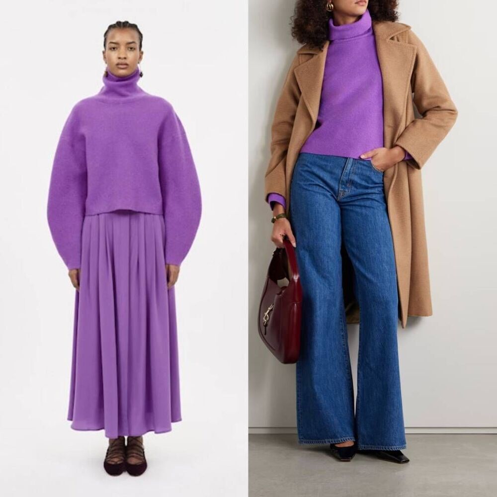 ULLA JOHNSON LEONA WOOL TURTLENECK Sweater -ORCHID M $490